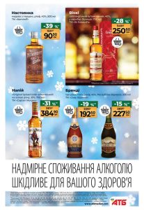 Міцний алкоголь з привабливими цінами. АТБ акції.
