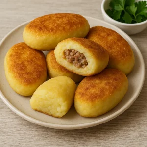 Картофельные зразы с мясом в подаче