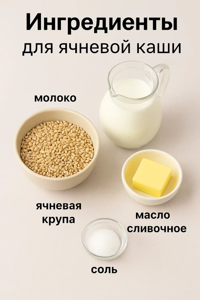 Ингредиенты для приготовления ячневой каши