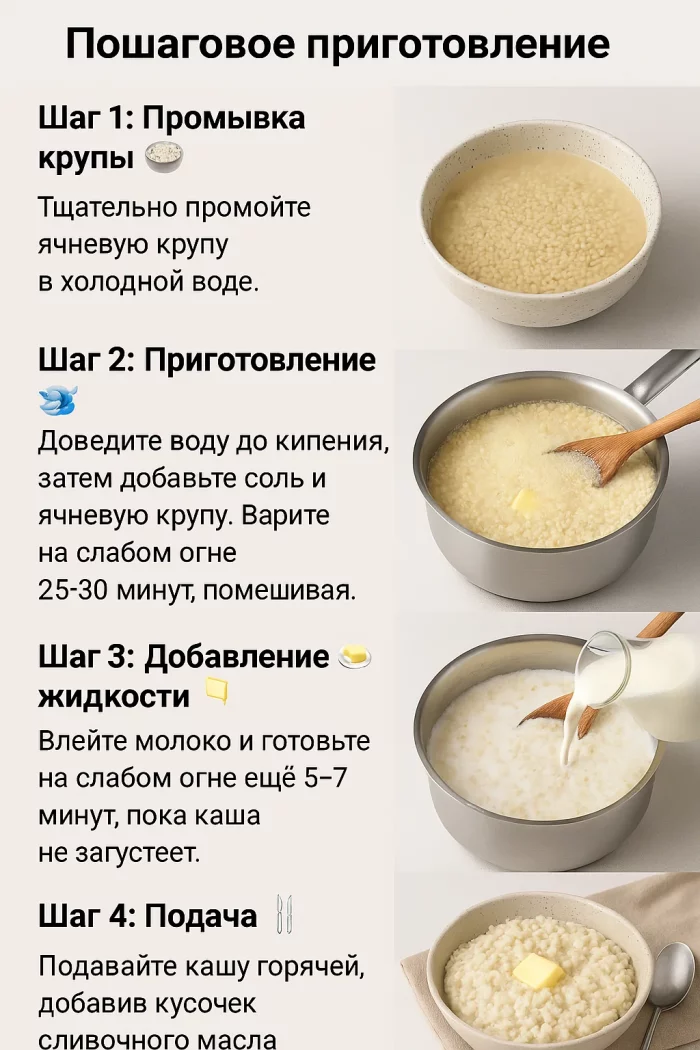 Этапы приготовления ячневой каши с фото