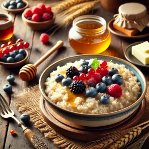 Пшеничная каша Артек с ягодами, маслом и медом
