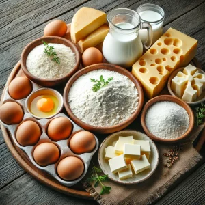 Ингредиенты для приготовления хачапури по-аджарски
