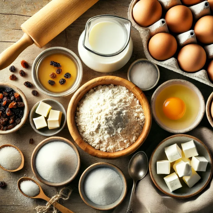 Ингредиенты для пирожков с творогом и изюмом