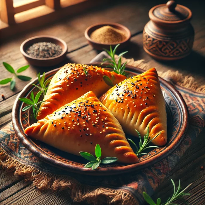 Узбекская самса с золотистой корочкой