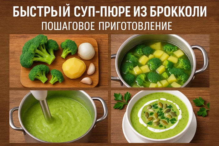 Пошаговое приготовление супа-пюре из брокколи