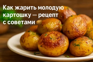 Обложка рецепта жареной молодой картошки