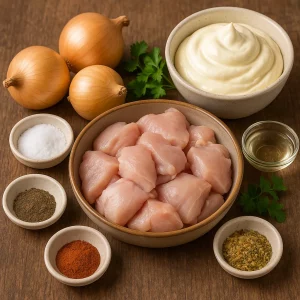 Ингредиенты для шашлыка из курицы в майонезе