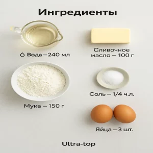 Ингредиенты для заварного теста