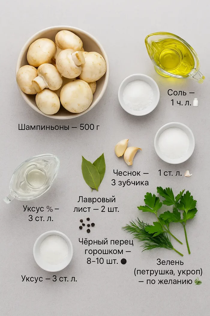 Маринованные шампиньоны в домашних условиях