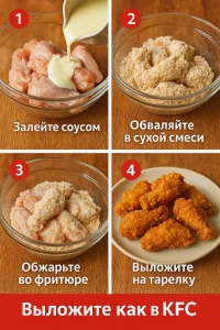 Пошаговое приготовление крылышек как в KFC