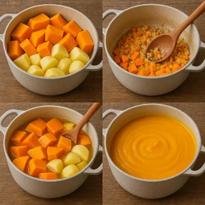 Пошаговое приготовление супа-пюре из тыквы