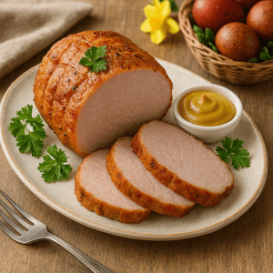 Домашняя буженина с чесноком и горчицей