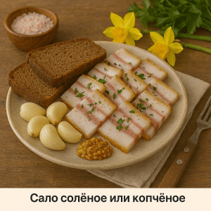 Домашнее сало с чесноком на Пасху