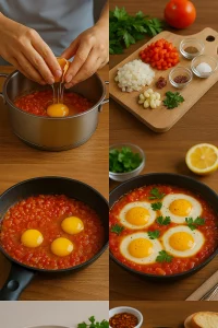 Пошаговый процесс приготовления шакшуки