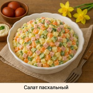 Пасхальный салат с яйцами и зеленью