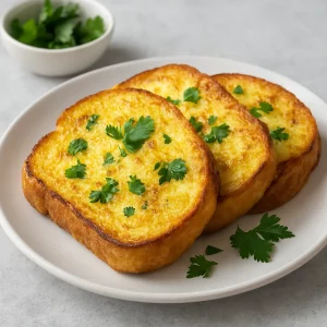 Гренки с яйцом, обжаренные до золотистой корочки