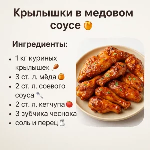 Ингредиенты для крылышек в медовом соусе