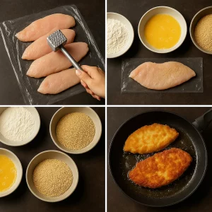 Пошаговое приготовление куриных отбивных