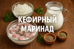 Кефирный маринад с луком, чесноком и специями