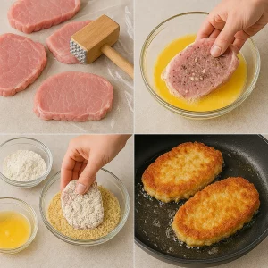 Пошаговое приготовление свиных отбивных