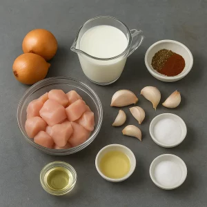 Ингредиенты для шашлыка из курицы в кефире