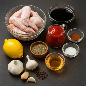 Ингредиенты для маринада шашлыка из куриных крылышек