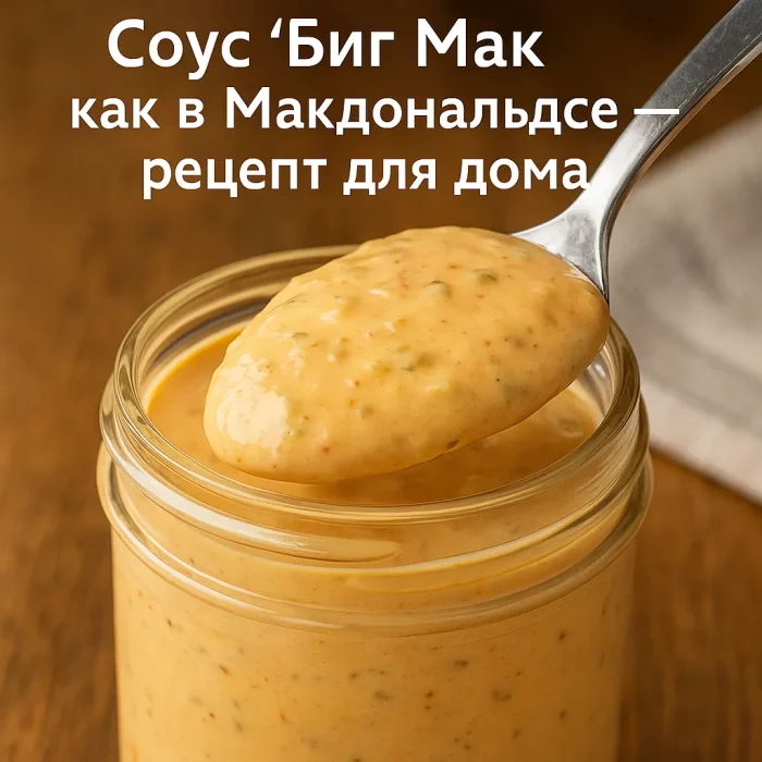 Домашний соус Биг Мак в баночке крупным планом