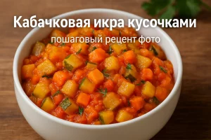Кабачковая икра с овощами кубиками — домашний рецепт