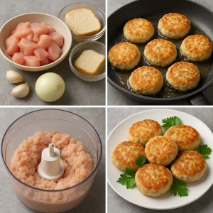 Пошаговое приготовление куриных котлет