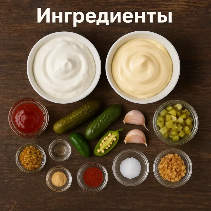 Ингредиенты для домашнего соуса Биг Тейсти