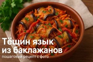 Обложка рецепта «Тёщин язык из баклажанов»