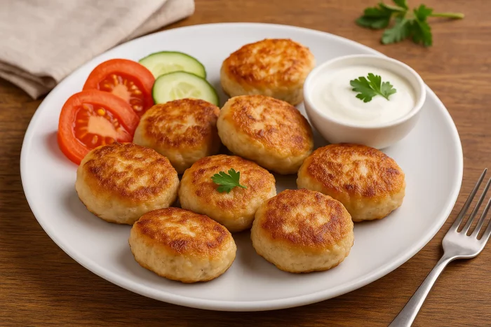 Подача куриных котлет с гарниром