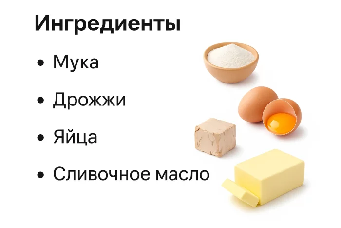 Ингредиенты для приготовления ромовой бабы