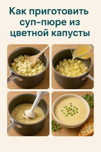 Пошаговое приготовление супа-пюре из цветной капусты