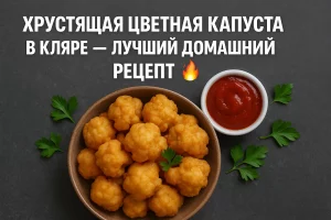 Как приготовить цветную капусту в кляре — обложка рецепта