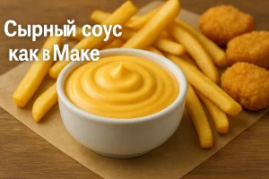 Сырный соус как в Маке — домашняя версия с картошкой и наггетсами