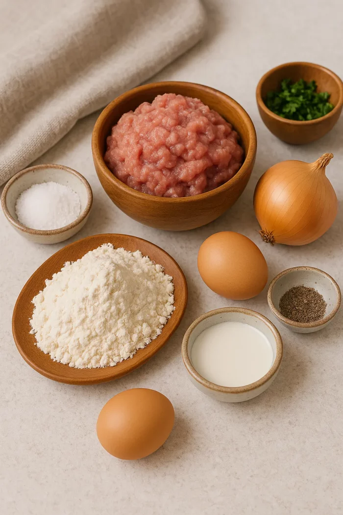 Ингредиенты для вареников с мясом
