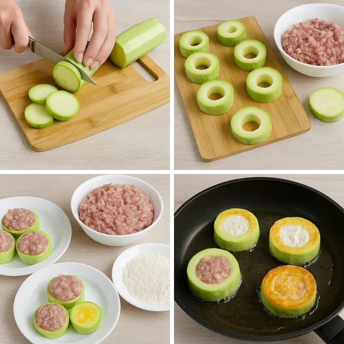 Пошаговый рецепт кабачков с фаршем