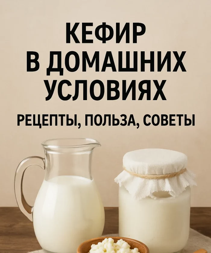 Подача домашнего кефира с зернами на тарелке