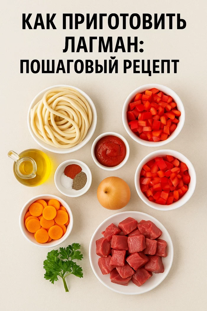 Ингредиенты для лагмана на столе