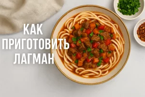 Как приготовить лагман — обложка рецепта