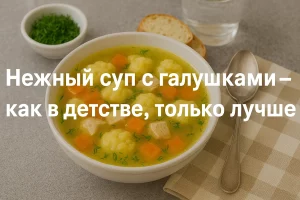 Нежный суп с галушками — как в детстве, только лучше