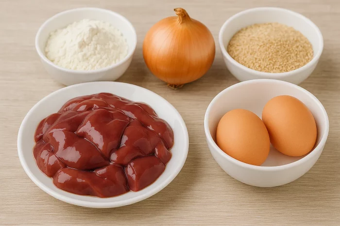 Ингредиенты для приготовления отбивных из куриной печени