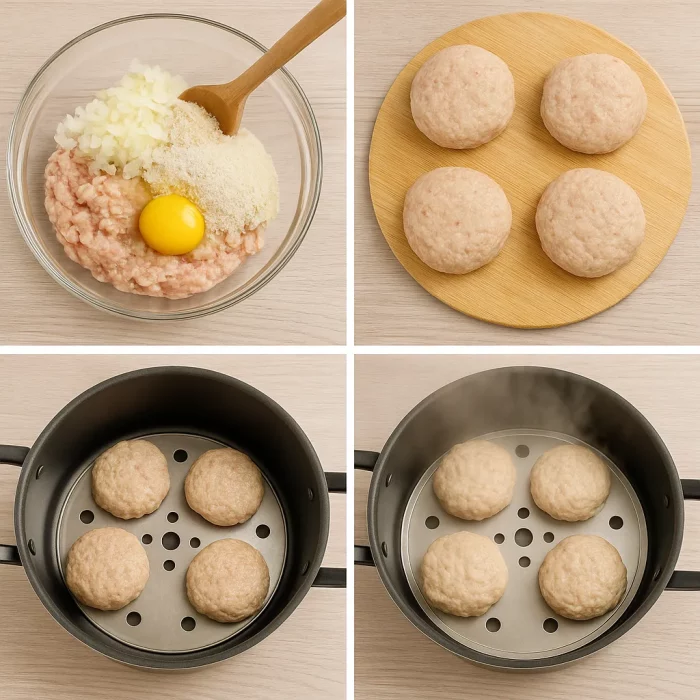Пошаговое приготовление паровых котлет