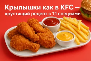 Обложка: крылышки как в KFC — хрустящий рецепт