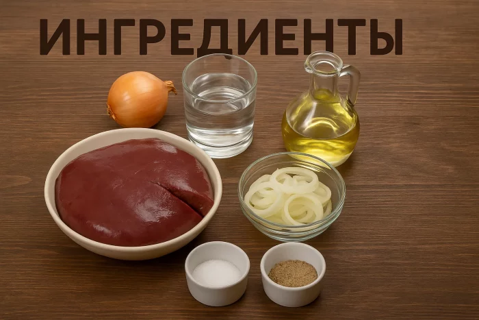 Ингредиенты для тушёной свиной печени