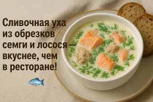 Сливочная уха из обрезков семги и лосося — вкуснее, чем в ресторане!