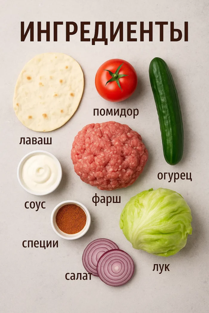 Ингредиенты для приготовления донера