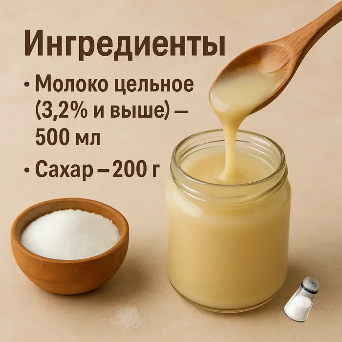 Ингредиенты для сгущённого молока