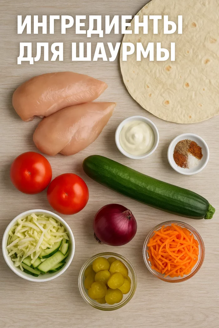 Ингредиенты для приготовления шаурмы